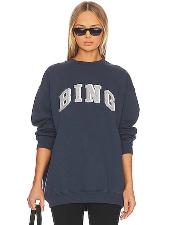 Anine Bing Tops - Anine Bing Navy Blue Crewneck